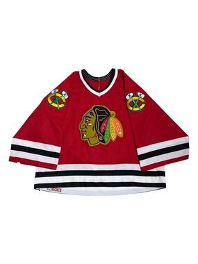 CHICAGO BLACKHAWKS Short Sleeve CROPPED Vintage 90s NHL Hockey Jersey Womens XL